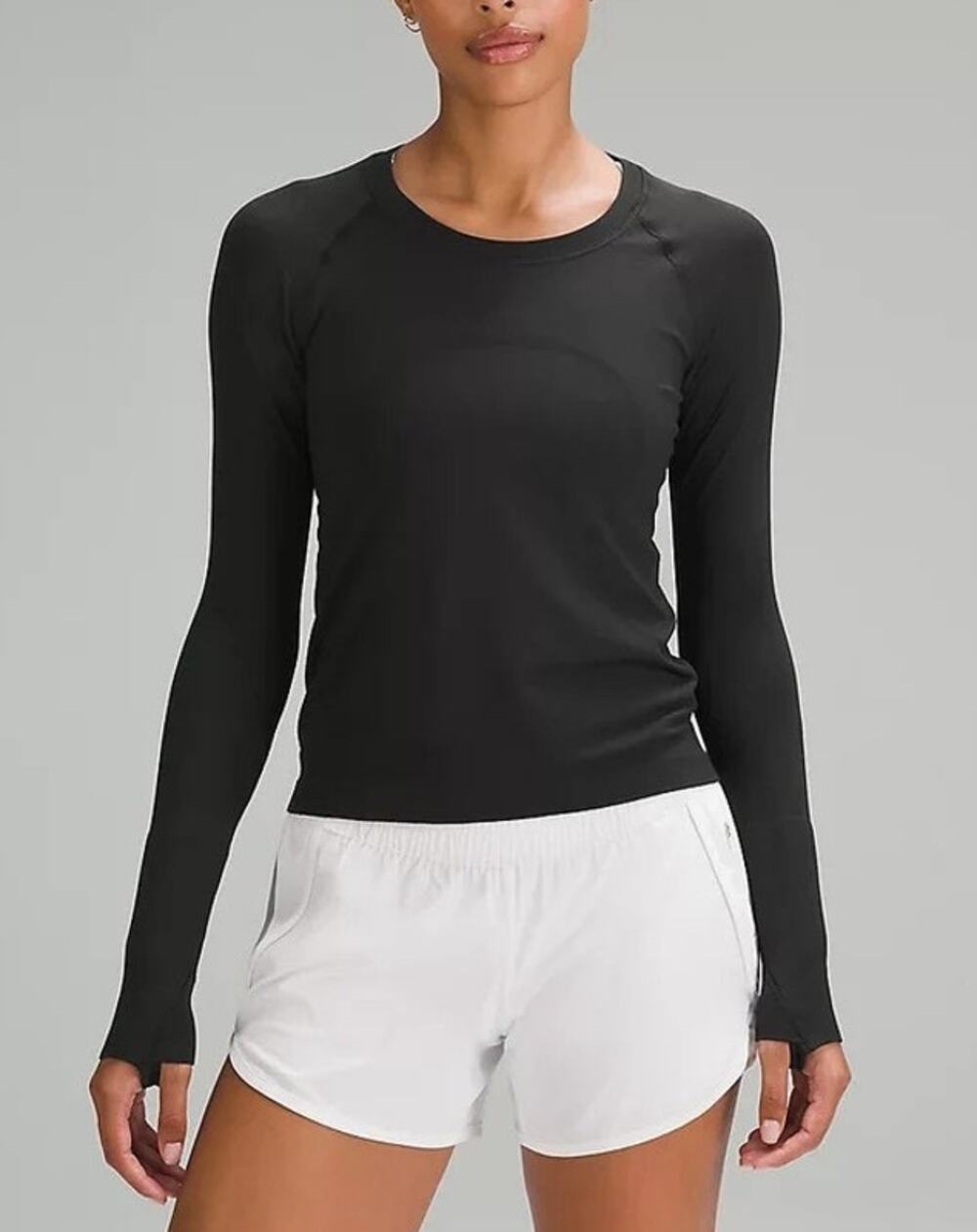 Lululemon Swiftly Tech Race Length Long Sleeve Shirt Size 4 Black Running Gym